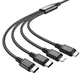 Кабель Hoco Combo 4-in-1 2type-C+Lightning + Micro USB Super charging cable X76 |1M, 2A| black - изображение 8