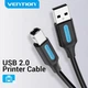 Кабель для принтера Vention USB AM-BM 1м 480Mbps Printer PVC Black (COQBF) - зображення 4
