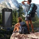 Power Bank повербанк на сонячній батареї Solar Charger SC5 20000 mAh з компасом і лампою, прогумований, вологозахист, УФ ліхтарик Чорний - зображення 3