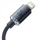 Дата кабель быстрой зарядки 1.2m Baseus Crystal Shine 20 W с разъемом Type-c to Lightning и тканевой обмоткой Кабель для зарядки iPhone Чёрный (CAJY000201) - изображение 4