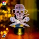 3D ночник "Череп 8" (УВЕЛИЧЕННОЕ ИЗОБРАЖЕНИЕ) подарочная упаковка + 16 цветов + пульт ДУ + сетевой адаптер+ б - изображение 1
