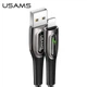 Кабель Usams Lightning Smart Power Off Cable Raydan Series US-SJ470 |2m, 2.4A| black - зображення 5