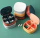 Карманная таблетница Pill box 4 отделения синий - изображение 2