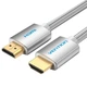 Кабель HDMI M - M, 3.0 м, V2.0, 4K 60Гц, обплетення, Silver Metal Type Vention - зображення 1