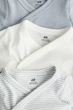 Боди (3шт) H&M 56см серый, белый полоска 907694298 - изображение 2