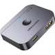 Свитч разветвитель Vention HDMI 2.1 8K 60Hz 3D HDCP HDR Dolby 7.1 переключатель двунаправлений 2 in 1 out Grey (AKPH0) - изображение 2