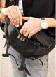 Велика жіноча поясна сумка бананка з відділенням для планшета SAMBAG Чорна (884038721) - зображення 6