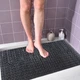 Килимок для ванної та душу з присосками Bathlux силіконовий, протиковзкий, люкс якість Чорний 4567329 - зображення 5