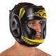 Шолом боксерський шкіряний з повним захистом Zelart Pro Training 9358 розмір XL Black-Yellow - зображення 7