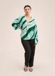 Блузка Mango 27016335 M Зеленая - изображение 6