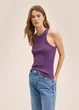 Майка в рубчик Mango 27058631 M Фиолетовый - изображение 2