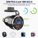 Мото USB зарядка для мотоцикла штекер роз'єм BMW DIN Hella QC 3.0 Type-C PD 30W Металева Green - зображення 3