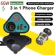 Розетка для мотоцикла на руль мотозарядка USB QC3.0 и PD на 66W с вольтметром термометром и кнопкой - изображение 7