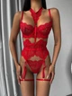 Комплект женского белья из прозрачного кружева SM2120/2xz Simply Sexy Красный S - изображение 3