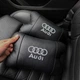 Набор автодушки 2шт на подголовник Audi / Ауди из натуральной кожи черная / Подголовник в машину - изображение 9