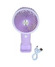 Вентилятор ручной Mini Fan HX09-1 аккумуляторный с подставкой для телефона Сиреневый с белым - изображение 1