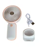 Вентилятор ручний Mini Fan HX09-1 акумуляторний з підставкою для телефону Білий з персиковим - зображення 3