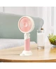 Вентилятор ручной Mini Fan ZB100 аккумуляторный с подставкой для телефона Розовый с белым - изображение 4