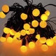 Світлодіодна гірлянда "Кульки" 18мм, 7м, 40 LED, чорний провід, 220В, статичний режим, Жовтий - зображення 1