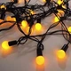 Світлодіодна гірлянда "Кульки" 18мм, 7м, 40 LED, чорний провід, 220В, статичний режим, Жовтий - зображення 2