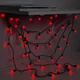 Світлодіодна гірлянда "Кульки" 18мм, 7м, 40 LED, чорний провід, 220В, статичний режим, Червоний - зображення 4