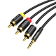 Кабель Vention AUX 3.5 mm M - 3xRCA M (Тюльпан), 1.5 m, Black (VAB-R07-B150) - изображение 1