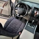 Накидки на сидіння авто з алькантари Lux Діамонд подовжений чорний ромб із чорним рядком Преміум+ Повний комплект - зображення 3