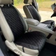 Накидки на сидіння авто з алькантари Lux Діамонд подовжений чорний ромб із чорним рядком Преміум Повний комплект - изображение 4