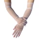 Довгі фатинові рукавички в горох весільні Honey Fashion Accessories S/M/L білий (7-35/1) - зображення 3
