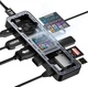 Док-станция DOCKASE Smart USB-C Hub 10 in 1 Explorer Edition, Dual 4K@60Hz, PD 3.0 100W, RJ45 Ethernet, 2 USB 3.2, 2 USB 2.0, UHS-II SD/TF Card Reader, USB C Dock (2- го поколения, 10 Гбит/с). Черный - изображение 1