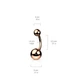 Серьга банан для пирсинга пупка Spikes T23N01T-141058-RD из титана (Золотистый, 10 мм) - изображение 2