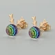Сережки Олень з кристалами Swarovski 45571 розмір 14х12 мм колір вулканічний кристал вага 2.9 г позолота 18К - зображення 1