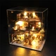 Румбокс HONGDA M2132Z Dream Building Pavilion, DIY миниатюрный трехэтажный дом Loft с LED-подсветкой, музыкальным модулем и защитой от пыли - изображение 2