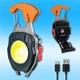 Карманный фонарик брелок S147 светодиодный LED фонарь c зажигалкой аккумуляторный с карабином и магнитом - изображение 1