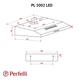 Белая простая кухонная вытяжка Perfelli PL 5002 W LED, плоская стандартная, под навесной шкаф, шириной 50 см - изображение 2