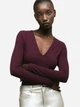 Боди-футболка женская H&M 1089775_длин.рукав M Темно-коричневая (2000001529058) - изображение 1