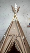 Іменний Вігвам - Дитячий намет, Палатка, Вигвам, на 5 палиць + 2 подушки + система антискладання Колір Бежевий - изображение 7