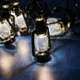 Светодиодная гирлянда "Ретро фонарики" 5м, 12 LED, от сети 220В, черный провод, Теплый белый - изображение 5
