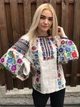 Преміальна жіноча вишиванка борщівська беж "Поліана" квіткова вишита блузка лляна 11214-58 (3XL) - зображення 5