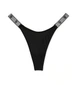 Женские трусики камни со стразами Victoria's Secret Shine Strap Lace Thong Panty L черные - изображение 4