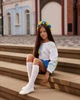 Детские белые полупрозрачные гольфы в сине-желтую точечку ( 26-30) - изображение 5