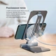 Быстрая беспроводная зарядка 15W Nillkin PowerHold mini алюминиевая подставка беспроводная зарядка для айфон самсунг Space Gray - изображение 4