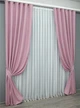 Комплект готовых штор VR-Textil Лен № 1345ш Розовый 150х270 см 2 шт (33-0296) - изображение 3