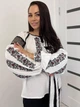 Эксклюзивная женская вышиванка белая с поясом "Забава" офисная блуза с украинской вышивкой 11728-50 (XL) - изображение 7