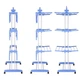 Многоярусная складная напольная сушилка для белья и одежды Garment Rack With 76,5 х 66,5 х 173 Белая-Синя - изображение 3
