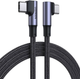 Кабель Ugreen US335 Angled USB Type-C to Angled USB Type-C 100W 5A Cable Aluminium Shell with Braided 2 м Black (6957303876983) - зображення 1