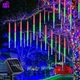 Уличная гирлянда LED Метеоритный дождь на солнечной батарее 288 LED 8 трубок 50 см RGB - изображение 1