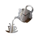 Настенные бескаркасные 3D часы Diy Teapot с зеркальным эффектом самоклеящиеся 40 х 40 см Серебристый - изображение 1