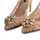 Женские туфли - лодочки Bellucci из кружева Taormina с брошью Dolce&Gabbana Rainbow 37 (23.8 cm) бежевые CD0101AL19880240 - изображение 2