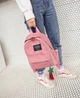 Женский портфель рюкзак с брелоком Розовый - изображение 1